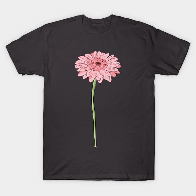 Pink Daisy Gerbera T-Shirt by Catdog